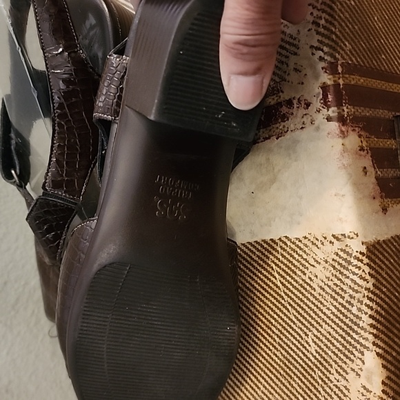 SAS Tripad Comfort Elegant Brown Crocodile Pattern Women's Shoes Sz 7W - Picture 7 of 7